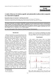 A study of the use of a hydroxyapatite and poly(methyl methacrylate)