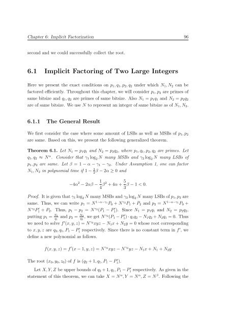 Cryptanalysis of RSA Factorization - Library(ISI Kolkata) - Indian ...