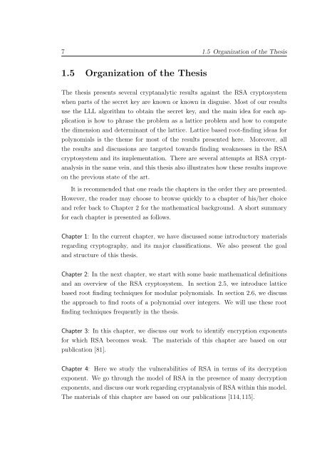 Cryptanalysis of RSA Factorization - Library(ISI Kolkata) - Indian ...