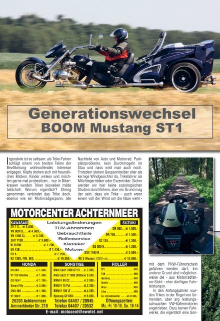 Fahrbericht BOOM Mustang ST1 - Boom Trikes
