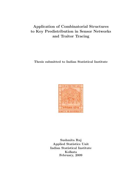 Application of Combinatorial Structures to Key Predistribution in ...