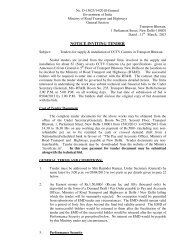notice inviting tender - Ministry of Road Transport and Highways