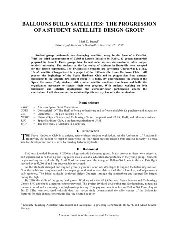 Manuscript - Space Hardware Club - University of Alabama in ...