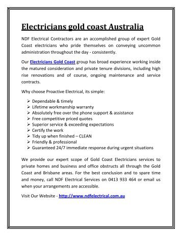 Electricians gold coast Australia
