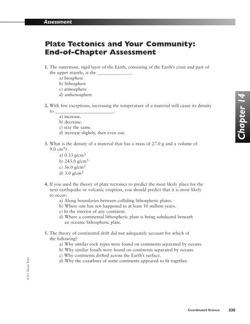 C Hapter 14 Plate Tectonics And Your Munity