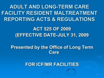 Maltreatment Reporting for ICFs/MR - Arkansas Department of ...