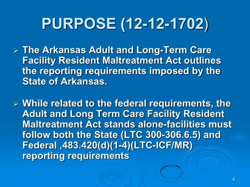 Maltreatment Reporting for ICFs/MR - Arkansas Department of ...