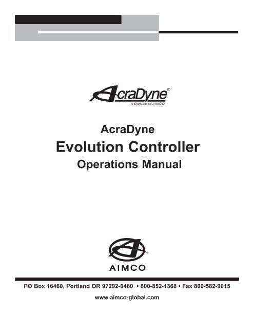 Evolution Controller Operation Manual - Aimco-solutions.com