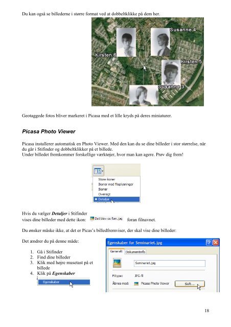Link til vejledning om Picasa 3