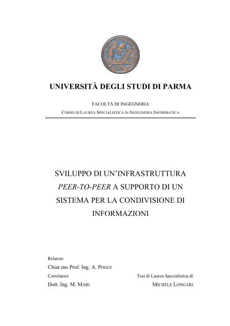 Tesi - Computer Engineering Group - Università degli studi di Parma