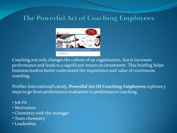 The Powerful Act of Coaching Employees