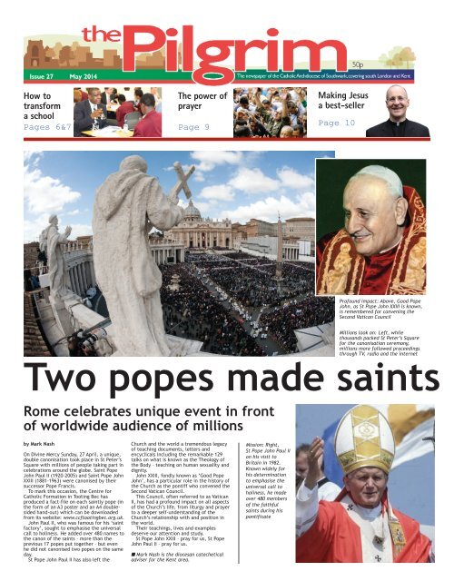 Issue 27 - The Pilgrim - May 2014 - The newspaper of the Archdiocese of Southwark