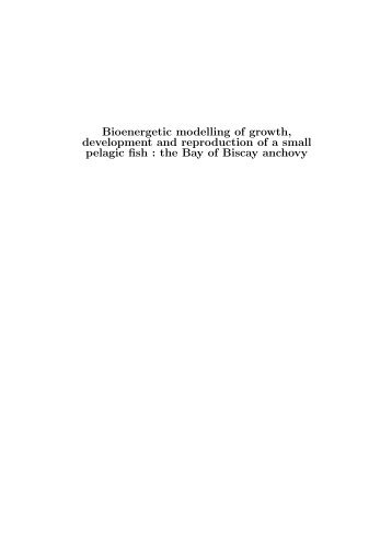 Bioenergetic modelling of growth, development and ... - ifremer