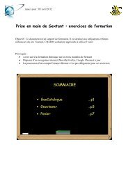 Prise en main de Sextant : exercices de formation SOMMAIRE