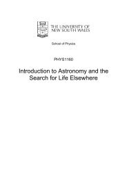 Introduction to Astronomy and the Search for Life ... - School of Physics