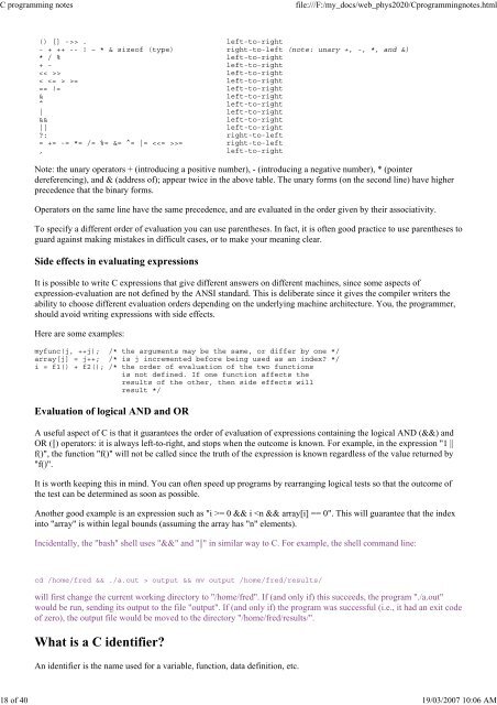 C programming notes - School of Physics