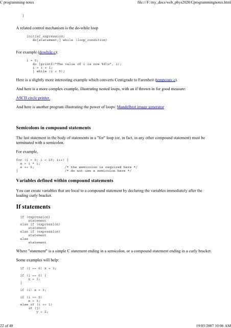 C programming notes - School of Physics