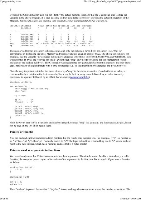 C programming notes - School of Physics