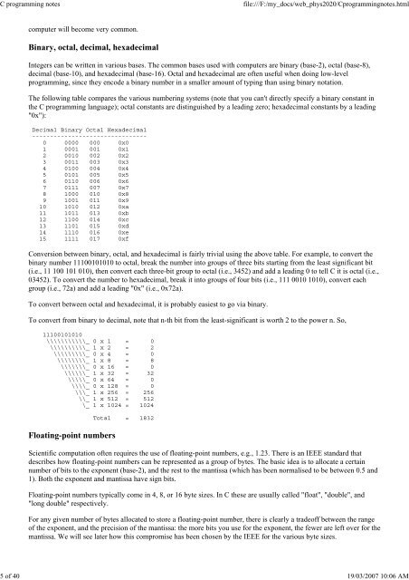 C programming notes - School of Physics