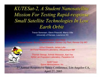 KUTESat-2, A Student Nanosatellite Mission For Testing Rapid ...