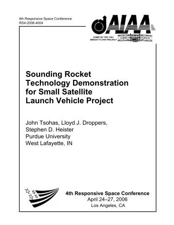 Sounding Rocket Technology Demonstration for Small Satellite ...
