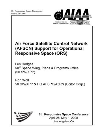 Air Force Satellite Control Network (AFSCN) - Responsive Space