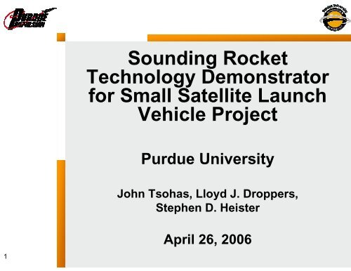 Sounding Rocket Technology Demonstrator for Small Satellite ...