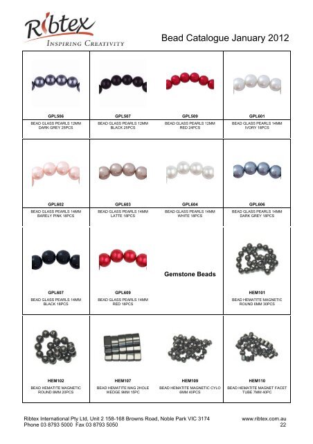 Bead Catalogue 01-01-12 - Ribtex