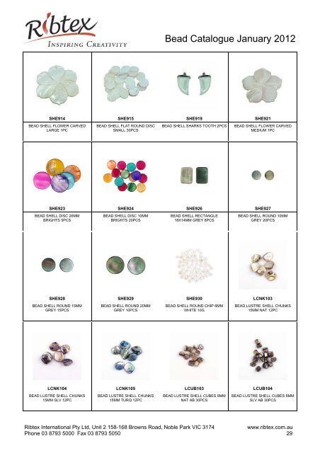 Bead Catalogue 01-01-12 - Ribtex