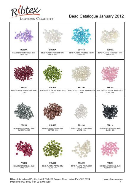 Bead Catalogue 01-01-12 - Ribtex