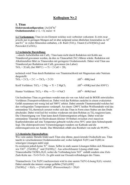 Kolloqium Nr.2 - Chempage.de