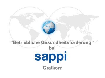 Betriebliche GesundheitsfÃ¶rderung bei Sappi-Gratkorn - Smart Region