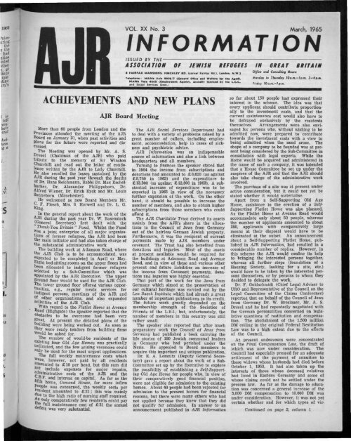 INFORMATION - The Association of Jewish Refugees