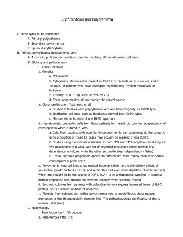 Erythrocytosis and Polycythemia