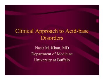 Clinical Approach to Acid-base Disorders - University at Buffalo