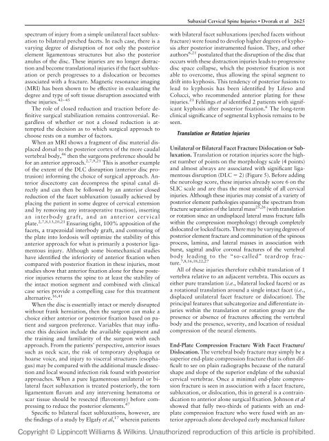 The Surgical Approach to Subaxial Cervical Spine Injuries