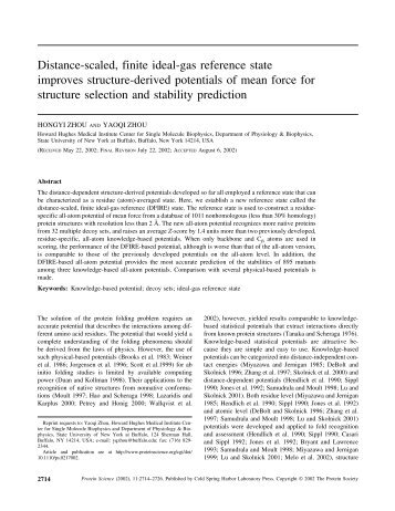 Distance-scaled, finite ideal-gas reference state ... - Yaoqi Zhou Lab