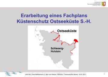 Erarbeitung eines Fachplans Küstenschutz Ostseeküste S.-H.