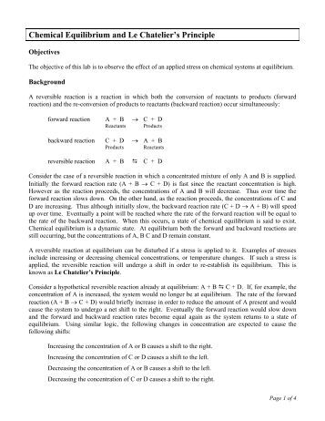 Worksheet Reaction Rates  Le Chatelier