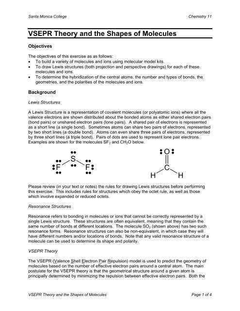 VSEPR Procedure - Santa Monica College
