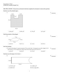 SMC Geometry Sample Test - Santa Monica College