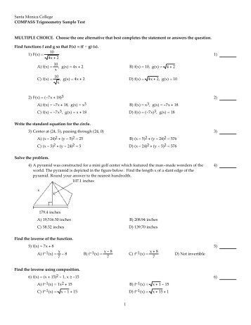 Trigonometry.tst - TestGen - Santa Monica College
