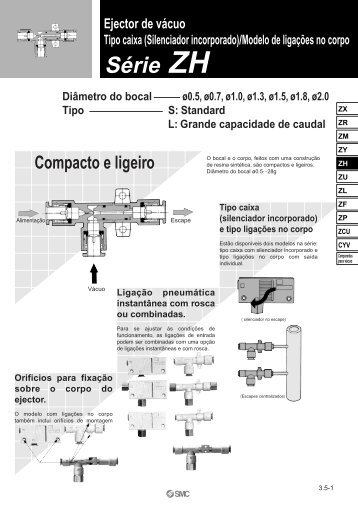 Ejector de vÃ¡cuo/SÃ©rie ZH - SMC