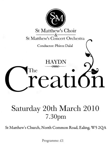 Programme: Â£1 - St Matthew's Choir