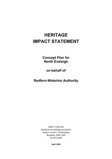 HERITAGE IMPACT STATEMENT - SMDA - NSW Government