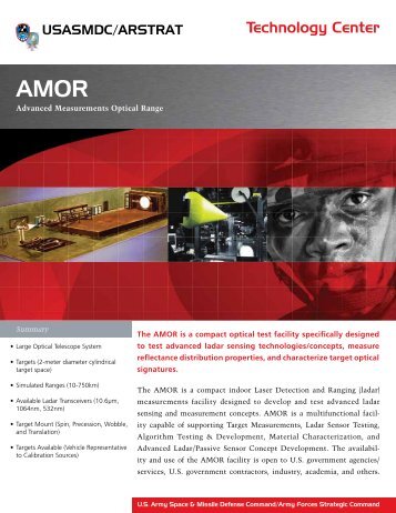 Advanced Measurements Optical Range (AMOR) - Space and ...