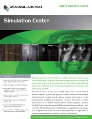 Simulation Center - Space and Missile Defense Command - U.S. Army