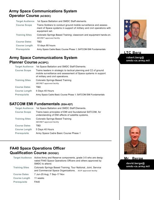 Spring 2011 - Space and Missile Defense Command - U.S. Army