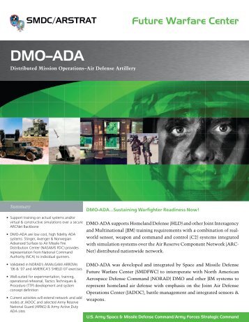 DMO–ADA - Space and Missile Defense Command - U.S. Army