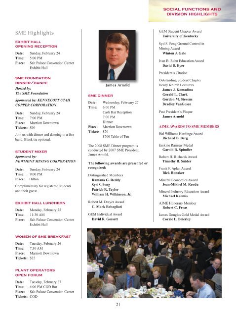 Annual Meeting Preliminary Program - Full Brochure (PDF) - SME